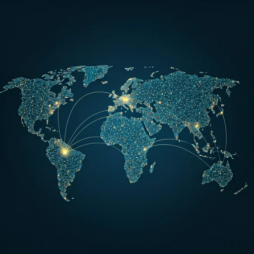 Global trade network map